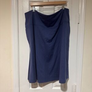 WoolX "Marilyn" Merino Wool Skirt – Women's 1X – Blue/Purple Stretchy Modest Fit